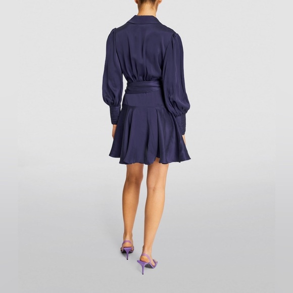 Zimmerman silk wrap mini dress. Size 1. Color:Ink - Picture 2 of 9